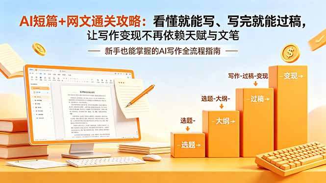 AI短篇+网文通关攻略-更新:看懂就能写、写完就能过稿,让写作变现不再依赖天赋与文笔-摇钱树