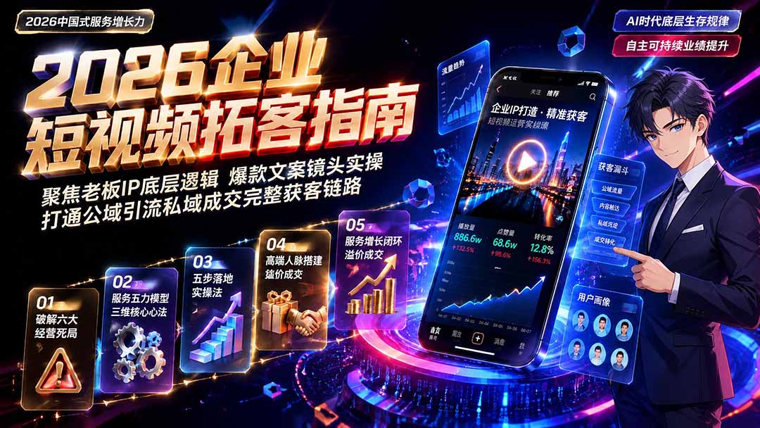 2026AI时代服务增长力实战课-无水印|五力模型三维心法教学,破解门店客源流失低价内卷实现长效业绩增长-摇钱树