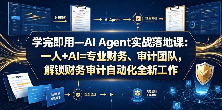 学完即用—AI Agent实战落地课：一人+AI=专业财务、审计团队，解锁财务审计自动化全新工作模式(更新0804)-摇钱树