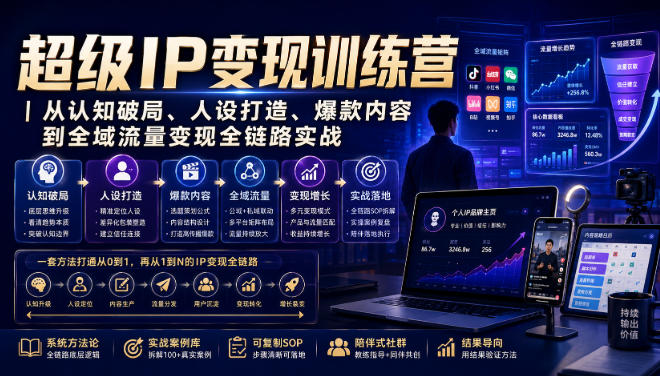超级IP变现训练营｜从认知破局、人设打造、爆款内容到全域流量变现全链路实战-摇钱树