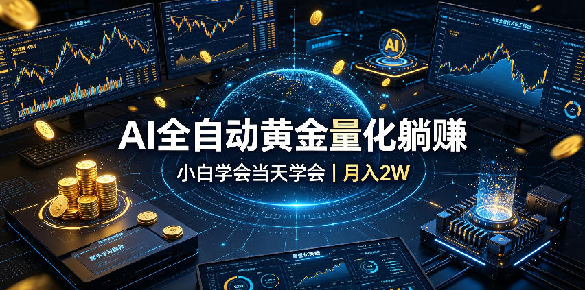 AI全自动黄金量化躺賺：小白学会当天学会，月入2W！【揭秘】-摇钱树
