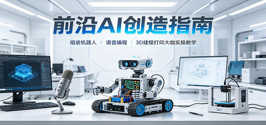 前沿AI创造指南：组装机器人、语音编程、3D建模打印大咖实操教学-摇钱树