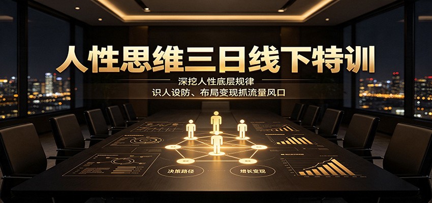 人性思维三日线下特训:深挖人性底层规律,识人设防、布局变现抓流量风口-摇钱树