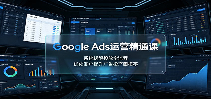 Google Ads运营精通课:系统拆解投放全流程,优化账户提升广告投产回报率-摇钱树