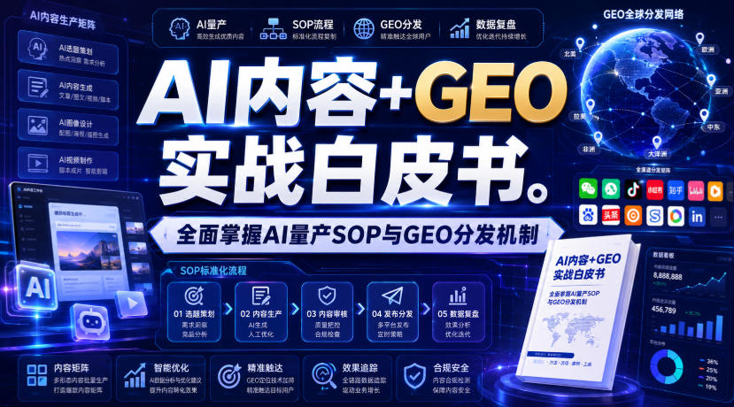 AI内容+GEO实战白皮书,全面掌握AI量产SOP与GEO分发机制【文档】-摇钱树