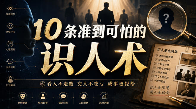 付费文章：10条准到可怕的识人术-摇钱树