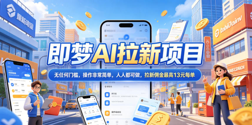 2026年即梦AI拉新项目最新玩法,无任何门槛,操作非常简单,人人都可做,拉新佣金最高13米每单(更新08月07日)-摇钱树