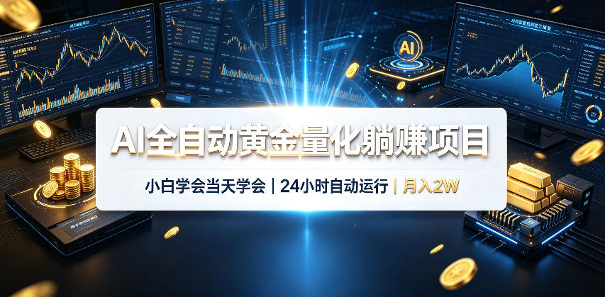 AI全自动黄金量化躺賺项目,24小时自动运行,月入2W!-摇钱树