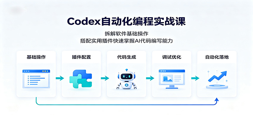 Codex自动化编程实战课:拆解软件基础操作,搭配实用插件快速掌握AI代码编写能力-摇钱树
