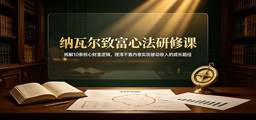 纳瓦尔致富心法研修课:拆解10条核心财富逻辑,理清不靠内卷实现被动收入的成长路径-摇钱树