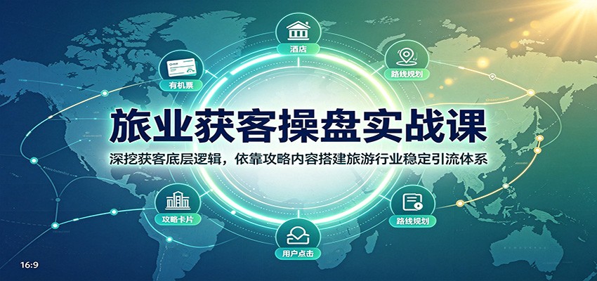 旅业获客操盘实战课:深挖获客底层逻辑,依靠攻略内容搭建旅游行业稳定引流体系-摇钱树