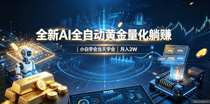 全新AI全自动黄金量化躺賺：小白学会当天学会，月入2W！【揭秘】-摇钱树