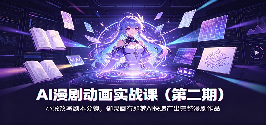 AI漫剧动画实战课(第二期):小说改写剧本分镜,御灵画布即梦AI快速产出完整漫剧作品-摇钱树