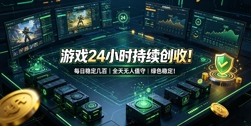 游戏24小时持续创收!每日稳定几百,全天无人值守,绿色稳定!【揭秘】-摇钱树