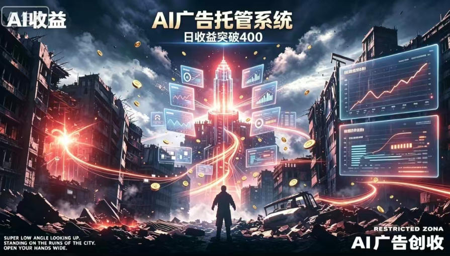 AI智能广告,全自动化运行,单日可达400+,小白新手0基础上手【揭秘】-摇钱树