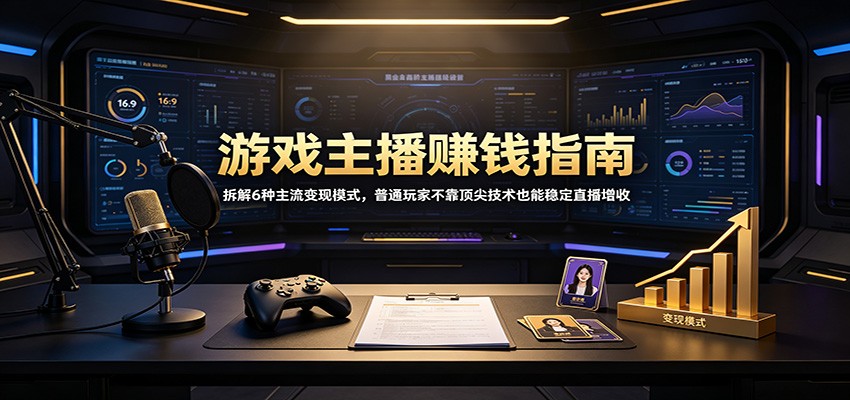 游戏主播赚钱指南：拆解6种主流变现模式，普通玩家不靠顶尖技术也能稳定直播增收-摇钱树