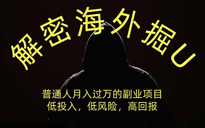 解密海外掘U，普通人月入过万的副业项目，低投入、低风险高回报，没有之一-摇钱树