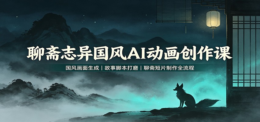 聊斋志异国风AI动画创作课:国风画面生成,故事脚本打磨,聊斋短片制作全流程-摇钱树