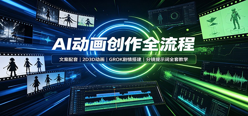 AI动画创作全流程：文案配音，2D3D动画，GROK剧情搭建，分镜提示词全套教学-摇钱树