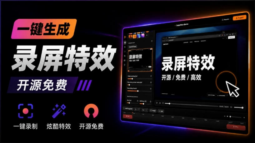Windows录屏神器来了!一键添加自动缩放、光标润色与画面美化效果,轻松省下笔录屏软件费用Capptivo-摇钱树