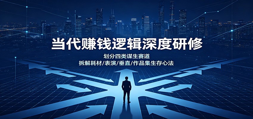 当代赚钱逻辑深度研修：划分四类谋生赛道，拆解耗材/表演/垂直/作品集生存心法-摇钱树