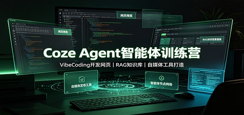 Coze Agent智能体训练营:VibeCoding开发网页,RAG知识库,自媒体工具打造-好学创业资源