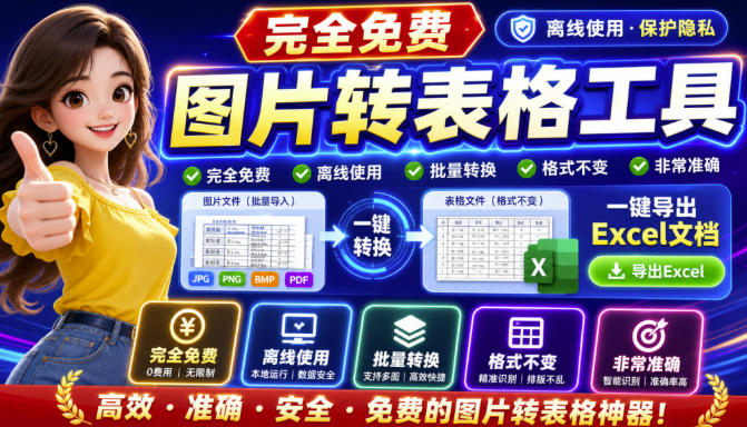 图片表格识别提取工具,支持一键从图片中智能提取表格并导出Excel文件,可离线免网运行,FastTableOCR-摇钱树