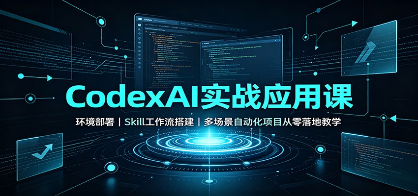 CodexAI实战应用课:环境部署Skill工作流搭建,多场景自动化项目从零落地教学-摇钱树