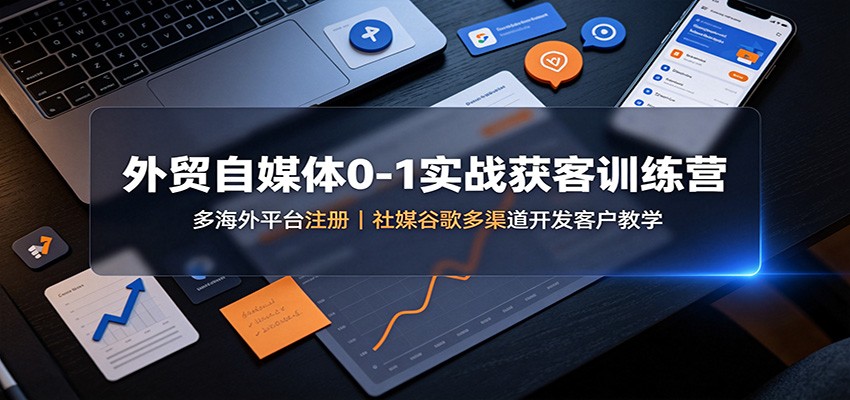 外贸自媒体0-1实战获客训练营:多海外平台注册,社媒谷歌多渠道开发客户教学-摇钱树