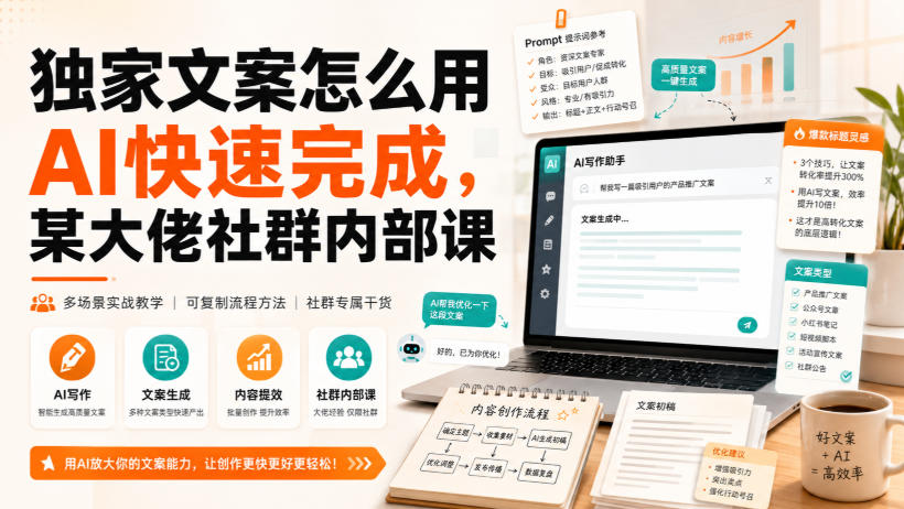 独家文案怎么用AI快速完成,某大佬社群内部课-摇钱树