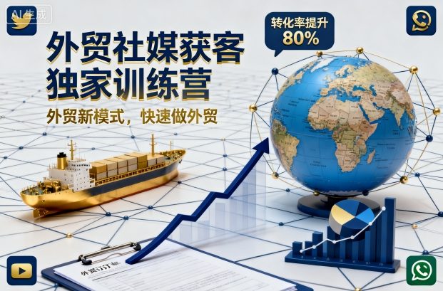 外贸社媒获客独家训练营，外贸新模式，快速做外贸(更新26年08月21日)-摇钱树