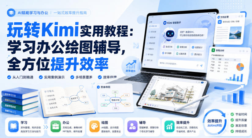 玩转Kimi实用教程:学习办公绘图辅导,全方位提升效率-摇钱树