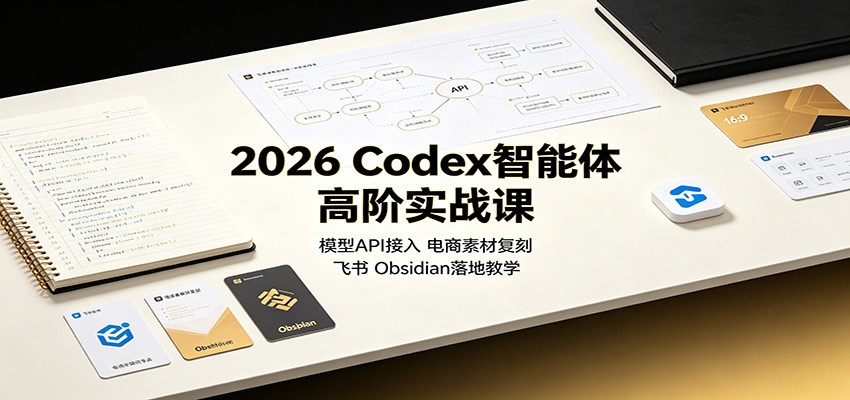 2026 Codex智能体高阶实战课:模型API接入,电商素材复刻,飞书Obsidian落地教学-摇钱树