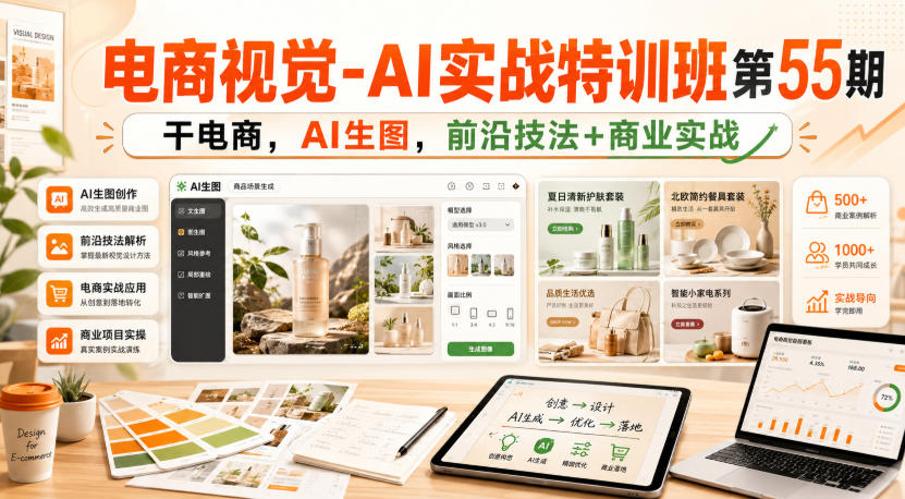 电商视觉-AI实战特训班第55期，干电商，AI生图，前沿技法+商业实战-摇钱树