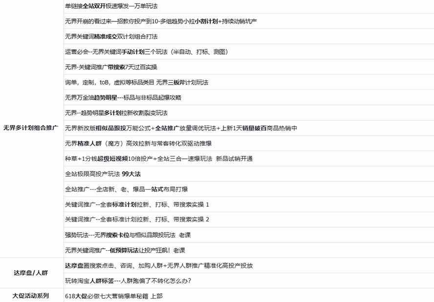 图片[2]-2026淘天开单秘籍PRO实战陪跑课程：全套落地运营玩法，一站式解决淘宝流量低、不出单难题(更新260823