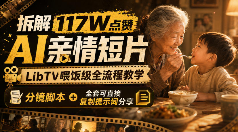 拆解117W点赞AI亲情短片,LibTV喂饭级全流程教学,分镜脚本+全套可直接复制提示词分享-摇钱树