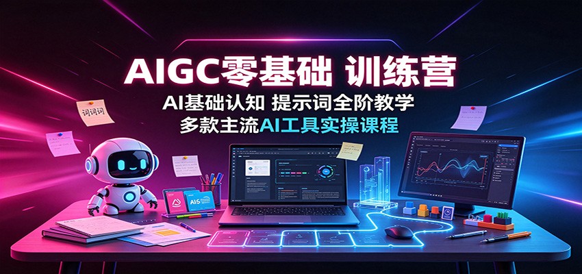 AIGC零基础训练营:AI基础认知,提示词全阶教学,多款主流AI工具实操课程-摇钱树