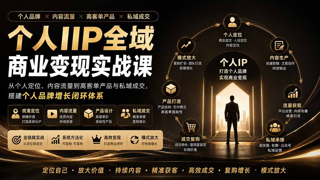 个人IP全域商业变现实战课 (无水印-摇钱树