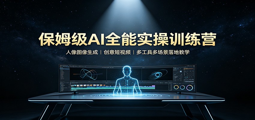 保姆级AI全能实操训练营:人像图像生成,创意短视频,多工具多场景落地教学-摇钱树