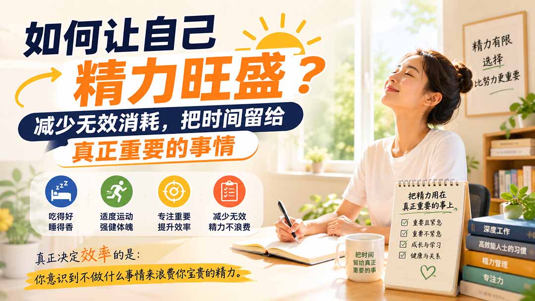 付费文章：如何让自己精力旺盛？减少无效消耗，把时间留给真正重要的事情-摇钱树