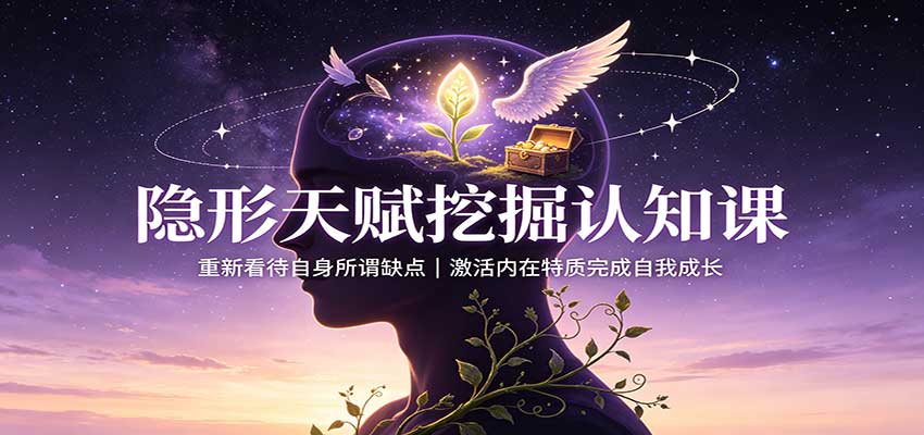 隐形天赋挖掘认知课：重新看待自身所谓缺点，激活内在特质完成自我成长-摇钱树