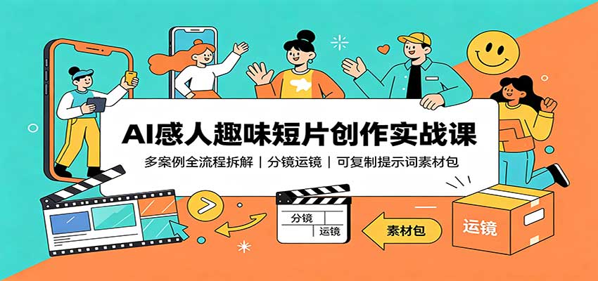 AI感人趣味短片创作实战课：多案例全流程拆解，分镜运镜，可复制提示词素材包-摇钱树
