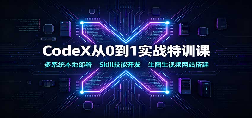 CodeX从0到1实战特训课：多系统本地部署，Skill技能开发，生图生视频网站搭建-摇钱树