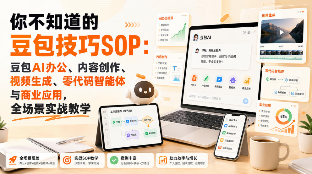 你不知道的豆包技巧SOP:豆包AI办公、内容创作、视频生成、零代码智能体与商业应用,全场景实战教学-摇钱树
