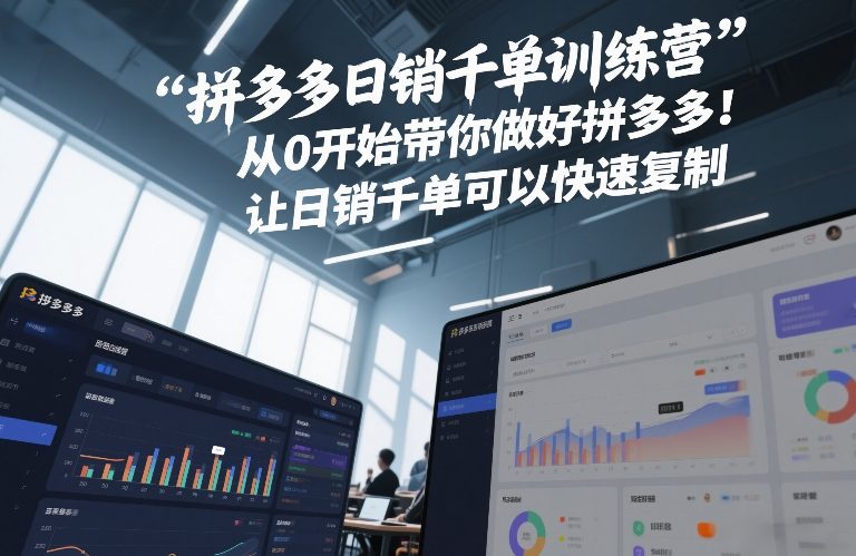 拼多多日销千单训练营,从0开始带你做好拼多多,让日销千单可以快速复制(更新26年8月)-摇钱树
