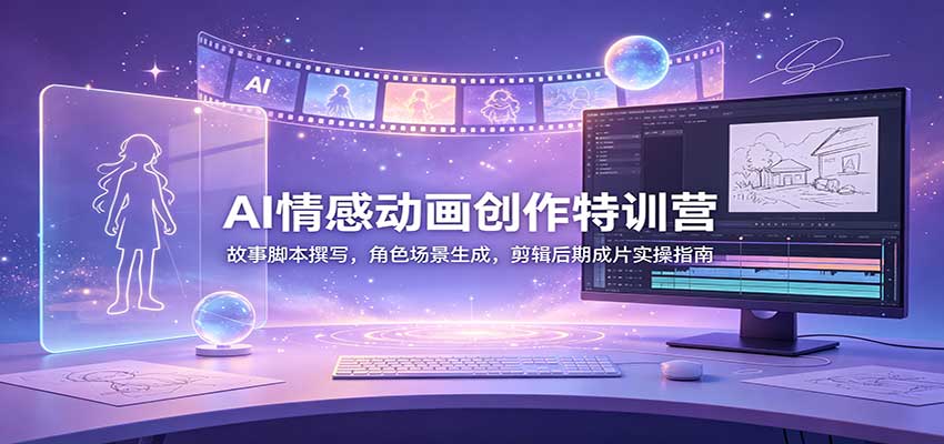AI情感动画创作特训营:故事脚本撰写,角色场景生成,剪辑后期成片实操指南-摇钱树
