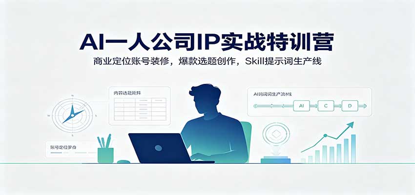 AI一人公司IP实战特训营:商业定位账号装修,爆款选题创作,Skill提示词生产线-摇钱树