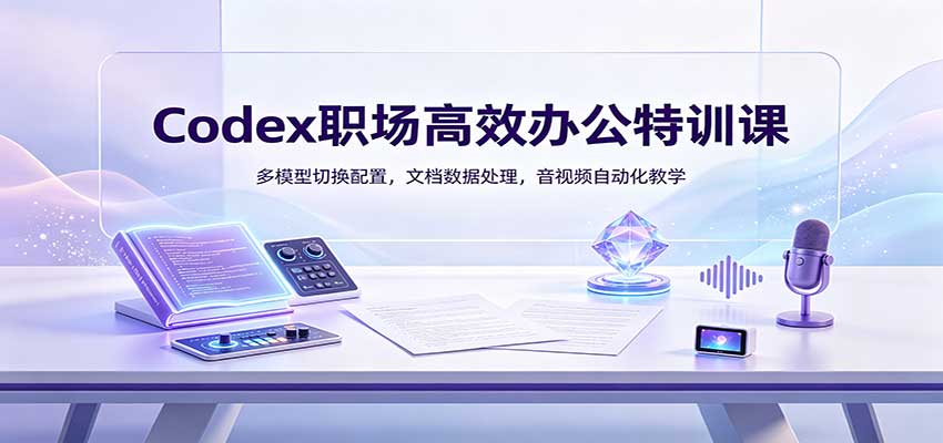 Codex职场高效办公特训课：多模型切换配置，文档数据处理，音视频自动化教学-摇钱树