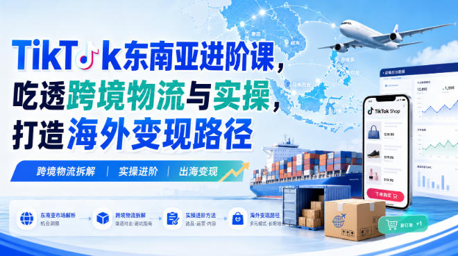 TikTok东南亚进阶课，吃透跨境物流与实操，打造海外变现路径-摇钱树