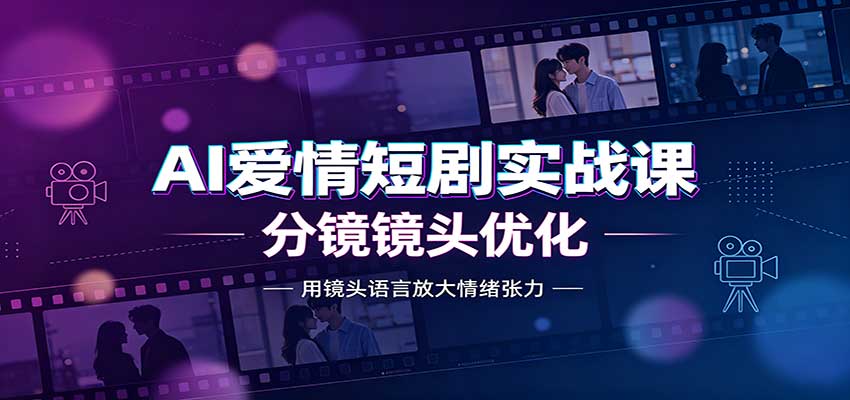 AI爱情短剧实战课:故事剧本创作,分镜镜头优化,智能体提示词-摇钱树